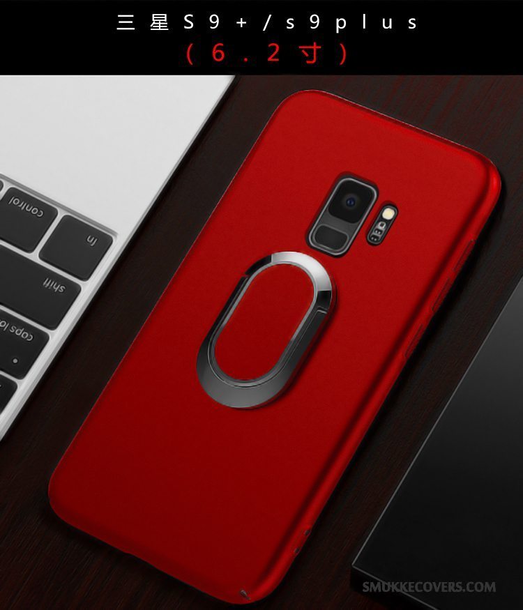 Etui Samsung Galaxy S9+ Tasker Nubuck Hård, Cover Samsung Galaxy S9+ Rød Anti-fald