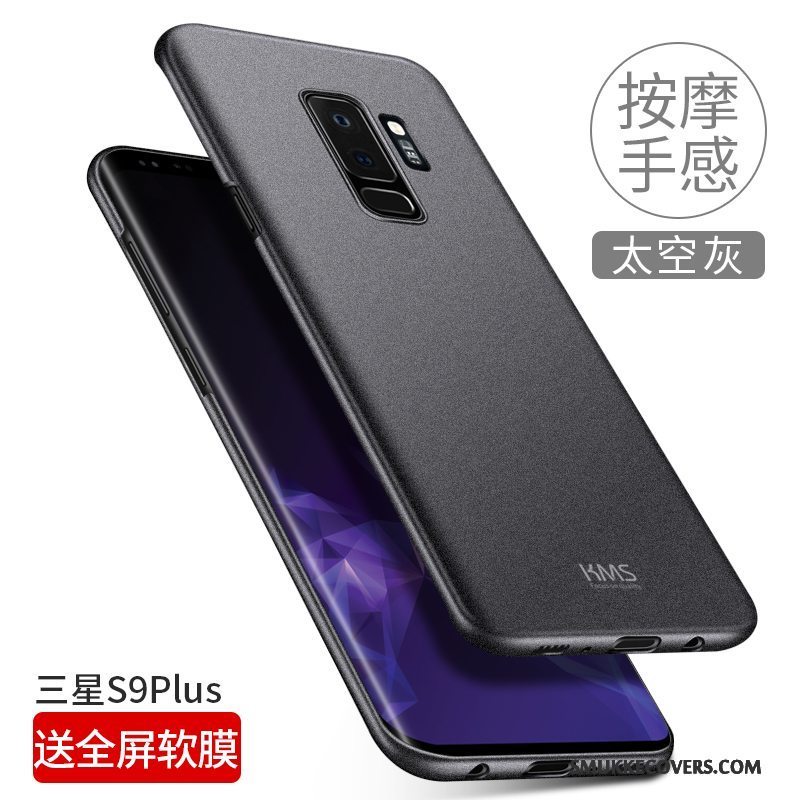 Etui Samsung Galaxy S9+ Tasker Sort Telefon, Cover Samsung Galaxy S9+ Beskyttelse Nubuck Tynd