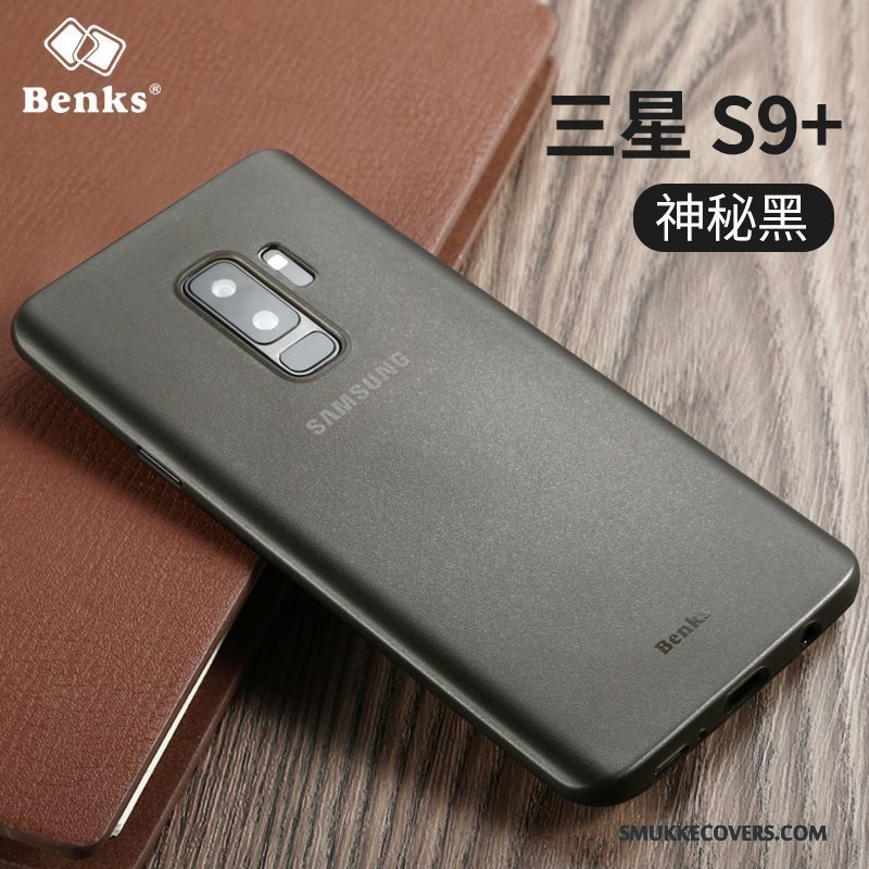 Etui Samsung Galaxy S9+ Tasker Telefonsort, Cover Samsung Galaxy S9+ Beskyttelse Anti-fald Gennemsigtig