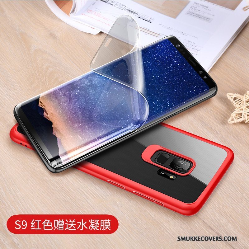 Etui Samsung Galaxy S9 Tasker Tynd Sort, Cover Samsung Galaxy S9 Beskyttelse Anti-fald Gennemsigtig