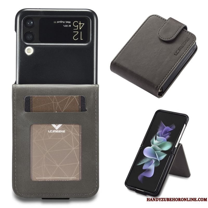 Etui Samsung Galaxy Z Flip 3 5G Flip Cover Kortholder Og Lås Lc.imeeke