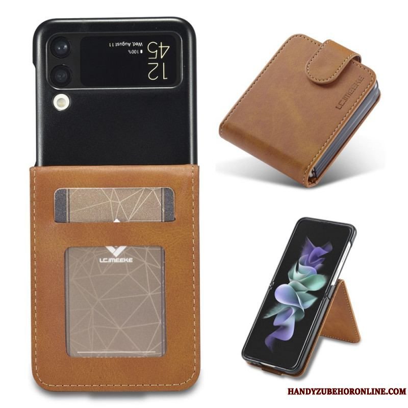 Etui Samsung Galaxy Z Flip 3 5G Flip Cover Kortholder Og Lås Lc.imeeke
