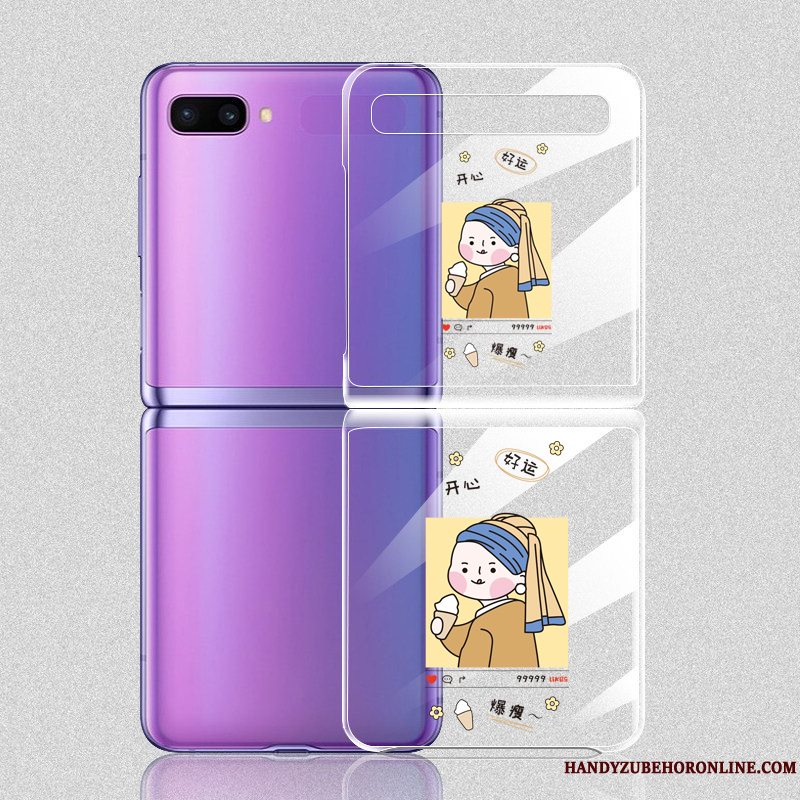 Etui Samsung Z Flip Cartoon Gennemsigtig Fold, Cover Samsung Z Flip Beskyttelse Trendy Telefon