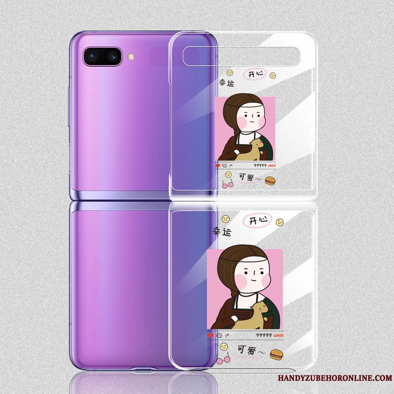 Etui Samsung Z Flip Cartoon Gennemsigtig Fold, Cover Samsung Z Flip Beskyttelse Trendy Telefon