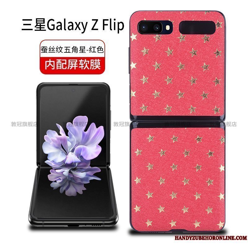 Etui Samsung Z Flip Læder Eksplosionsbeskyttelse Fold, Cover Samsung Z Flip Beskyttelse Skærmbeskyttelse Hærdning