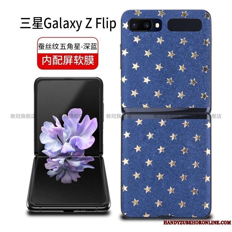 Etui Samsung Z Flip Læder Eksplosionsbeskyttelse Fold, Cover Samsung Z Flip Beskyttelse Skærmbeskyttelse Hærdning