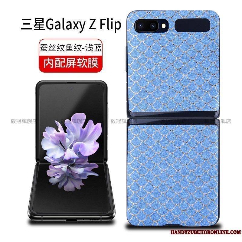 Etui Samsung Z Flip Læder Eksplosionsbeskyttelse Fold, Cover Samsung Z Flip Beskyttelse Skærmbeskyttelse Hærdning