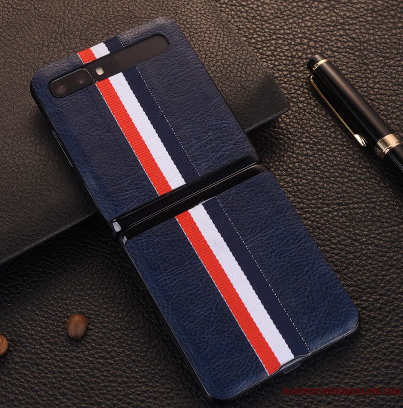 Etui Samsung Z Flip Læder Heldig Telefon, Cover Samsung Z Flip Rød Skærmbeskyttelse