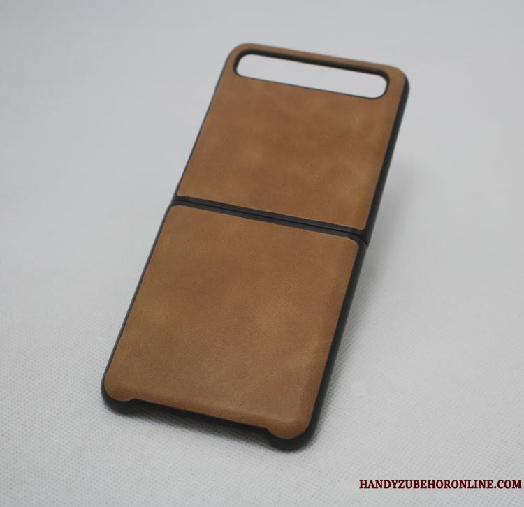 Etui Samsung Z Flip Tasker Sort Anti-fald, Cover Samsung Z Flip Læder Telefonfold