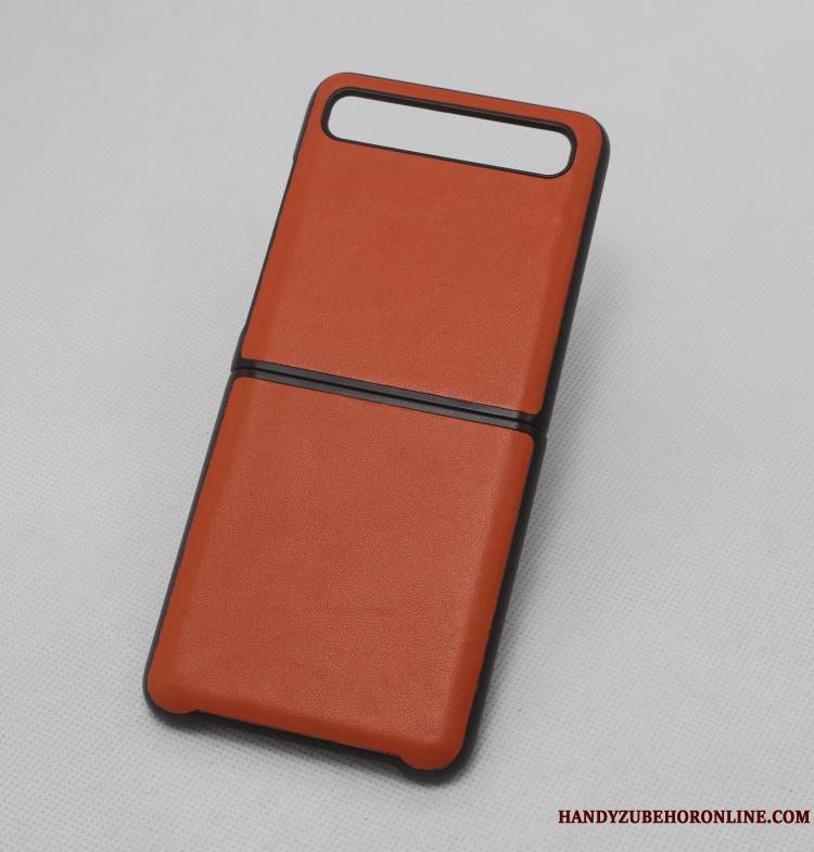 Etui Samsung Z Flip Tasker Sort Anti-fald, Cover Samsung Z Flip Læder Telefonfold