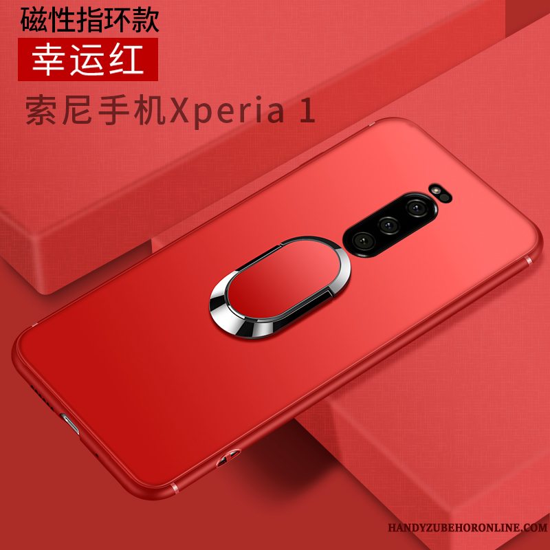 Etui Sony Xperia 1 Beskyttelse Net Red Blå, Cover Sony Xperia 1 Tasker Af Personlighed Anti-fald