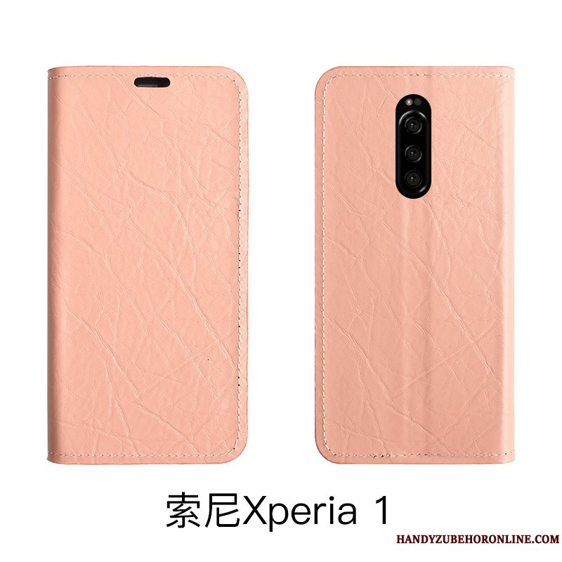 Etui Sony Xperia 1 Beskyttelse Simple Kort, Cover Sony Xperia 1 Tasker Telefonrød