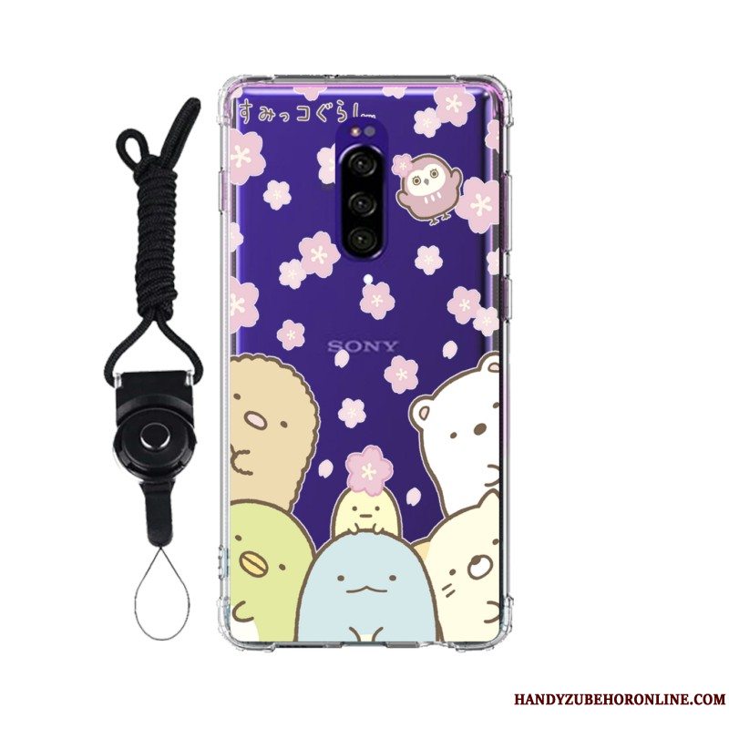 Etui Sony Xperia 1 Blød Tilpas Anti-fald, Cover Sony Xperia 1 Lyserød Telefon