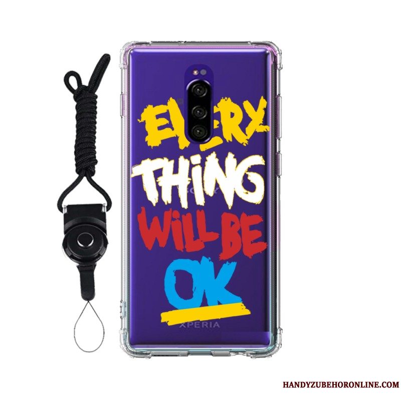 Etui Sony Xperia 1 Blød Tilpas Anti-fald, Cover Sony Xperia 1 Lyserød Telefon