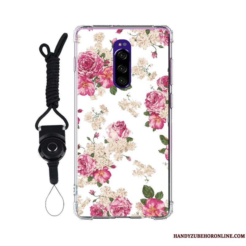 Etui Sony Xperia 1 Blød Tilpas Anti-fald, Cover Sony Xperia 1 Lyserød Telefon