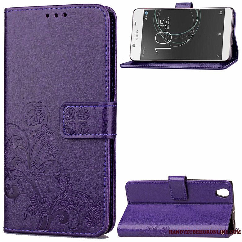 Etui Sony Xperia 1 Folio Hængende Ornamenter Rød, Cover Sony Xperia 1 Læder Anti-fald Telefon