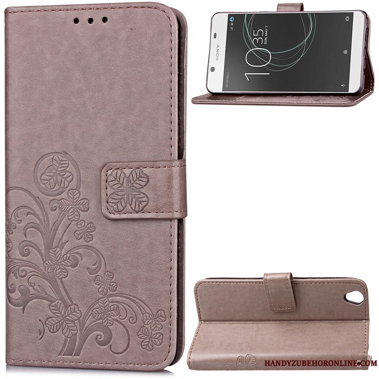 Etui Sony Xperia 1 Folio Hængende Ornamenter Rød, Cover Sony Xperia 1 Læder Anti-fald Telefon