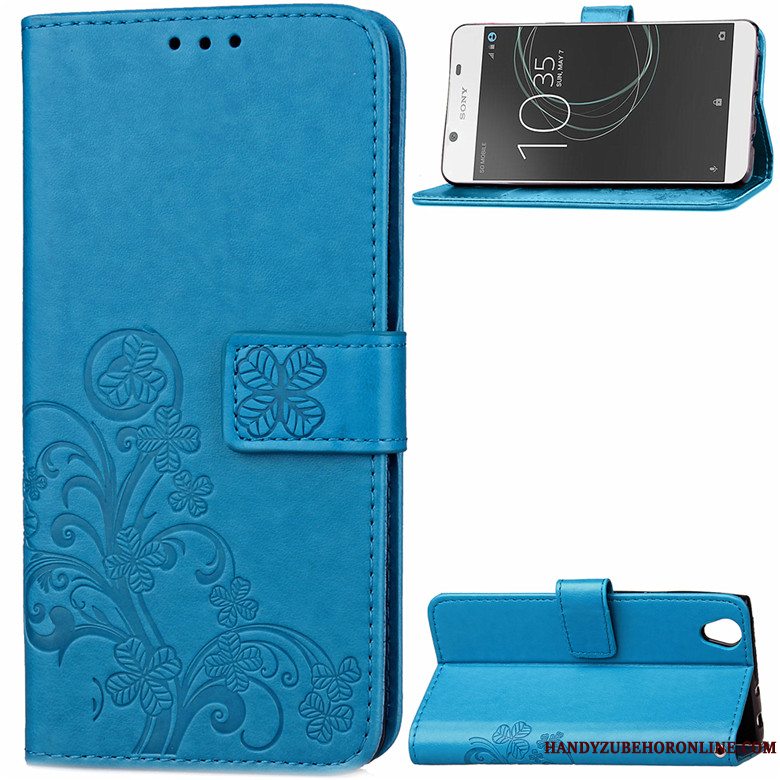 Etui Sony Xperia 1 Folio Hængende Ornamenter Rød, Cover Sony Xperia 1 Læder Anti-fald Telefon