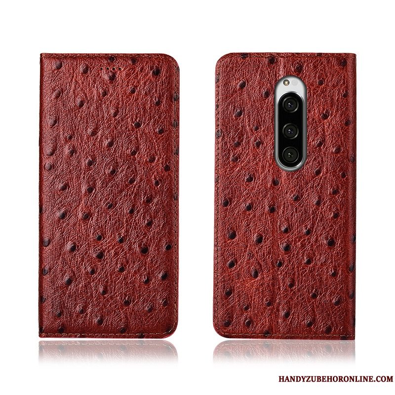 Etui Sony Xperia 1 Folio Mønster Sort, Cover Sony Xperia 1 Silikone Telefonny