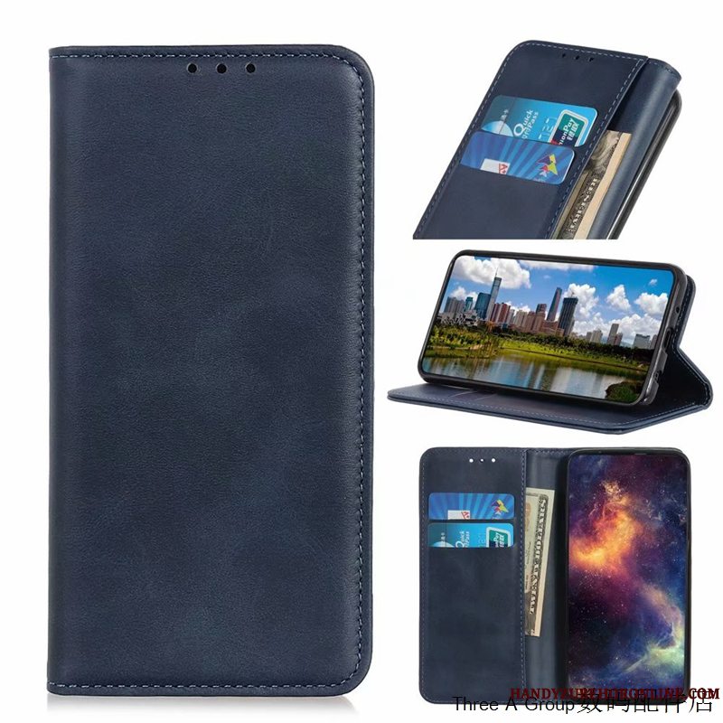 Etui Sony Xperia 1 Ii Beskyttelse Telefoncyan, Cover Sony Xperia 1 Ii Folio Anti-fald Kort