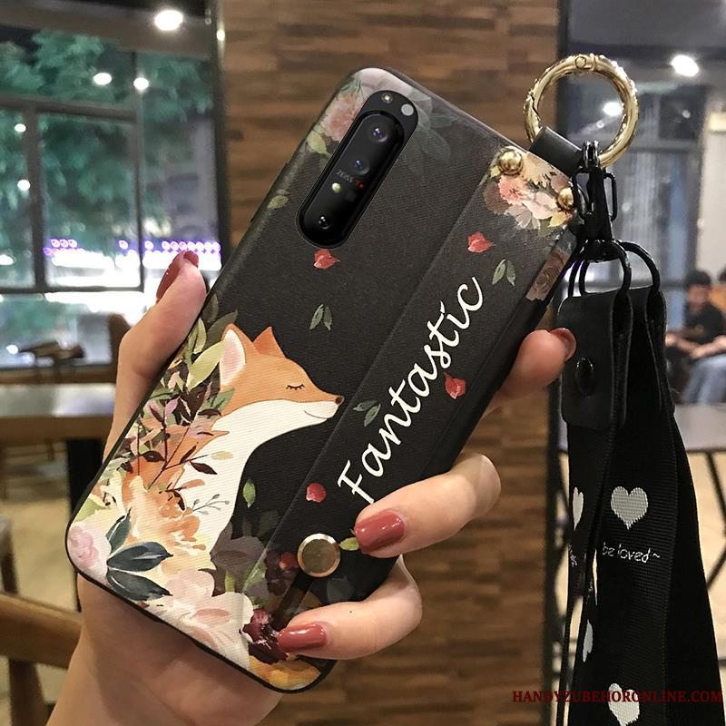 Etui Sony Xperia 1 Ii Blød Blomster Telefon, Cover Sony Xperia 1 Ii Kreativ Lyserød Cherry