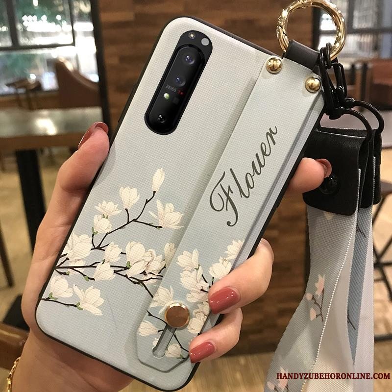 Etui Sony Xperia 1 Ii Blød Blomster Telefon, Cover Sony Xperia 1 Ii Kreativ Lyserød Cherry