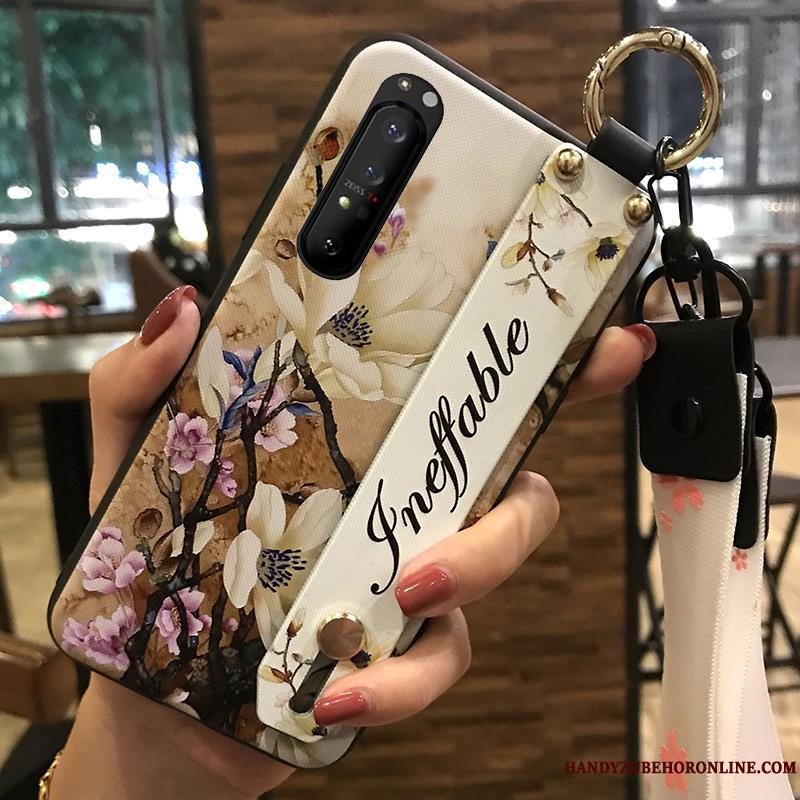 Etui Sony Xperia 1 Ii Blød Blomster Telefon, Cover Sony Xperia 1 Ii Kreativ Lyserød Cherry