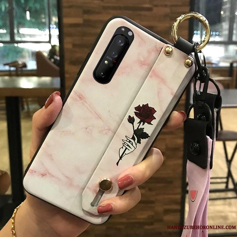 Etui Sony Xperia 1 Ii Blød Blomster Telefon, Cover Sony Xperia 1 Ii Kreativ Lyserød Cherry