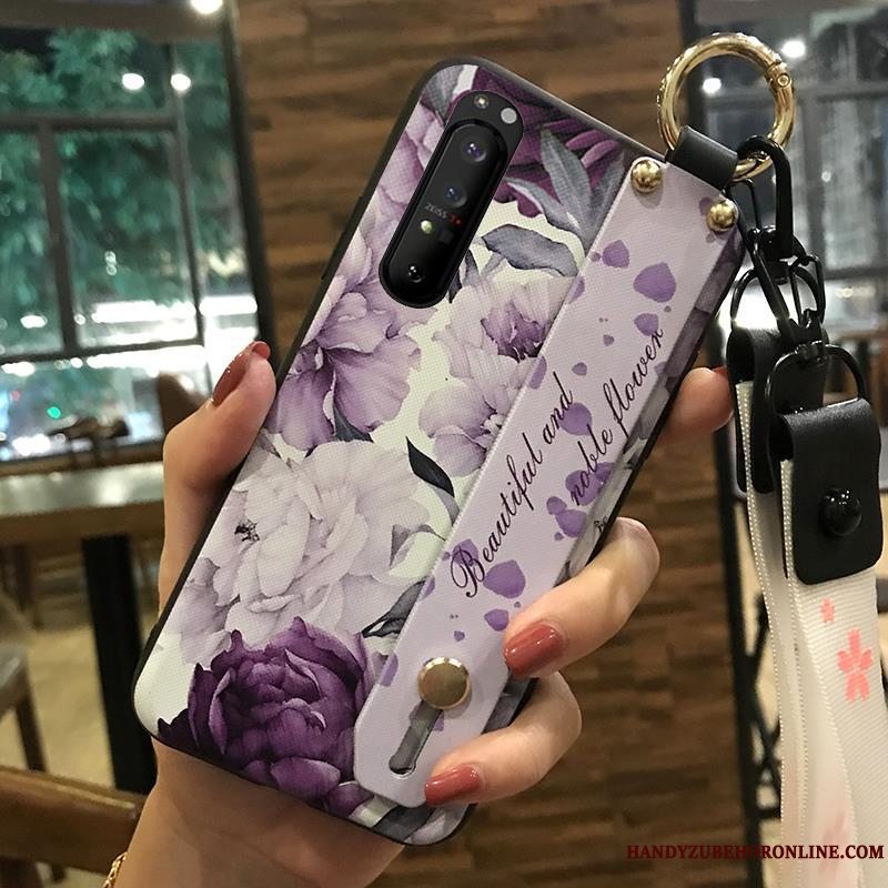 Etui Sony Xperia 1 Ii Blød Blomster Telefon, Cover Sony Xperia 1 Ii Kreativ Lyserød Cherry