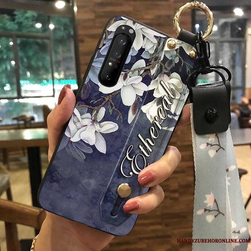 Etui Sony Xperia 1 Ii Blød Blomster Telefon, Cover Sony Xperia 1 Ii Kreativ Lyserød Cherry