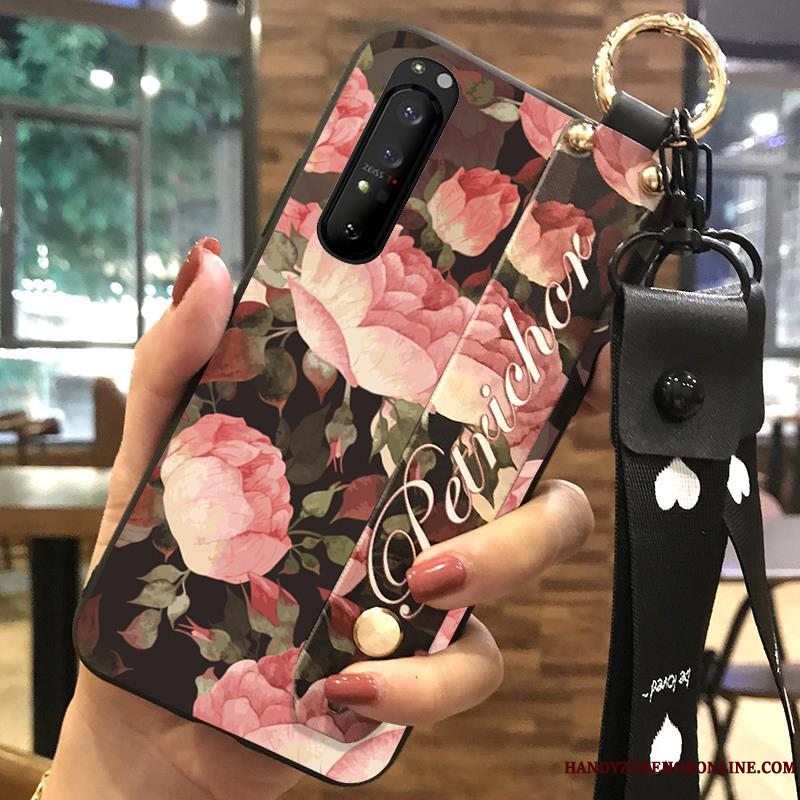 Etui Sony Xperia 1 Ii Blød Blomster Telefon, Cover Sony Xperia 1 Ii Kreativ Lyserød Cherry