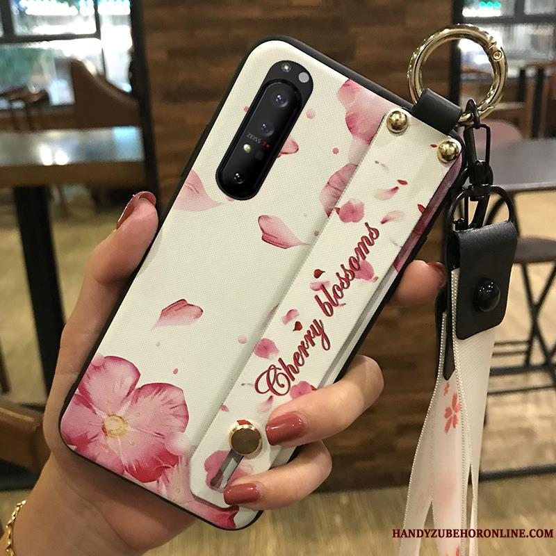 Etui Sony Xperia 1 Ii Blød Blomster Telefon, Cover Sony Xperia 1 Ii Kreativ Lyserød Cherry