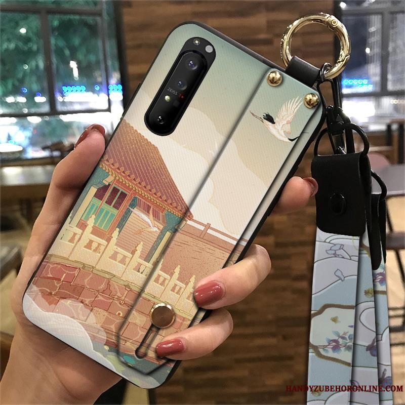 Etui Sony Xperia 1 Ii Blød Hængende Ornamenter Rød, Cover Sony Xperia 1 Ii Support Telefonkinesisk Stil