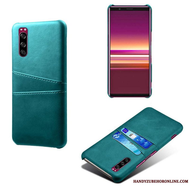 Etui Sony Xperia 1 Ii Læder Kvalitet Kort, Cover Sony Xperia 1 Ii Beskyttelse Telefoncyan