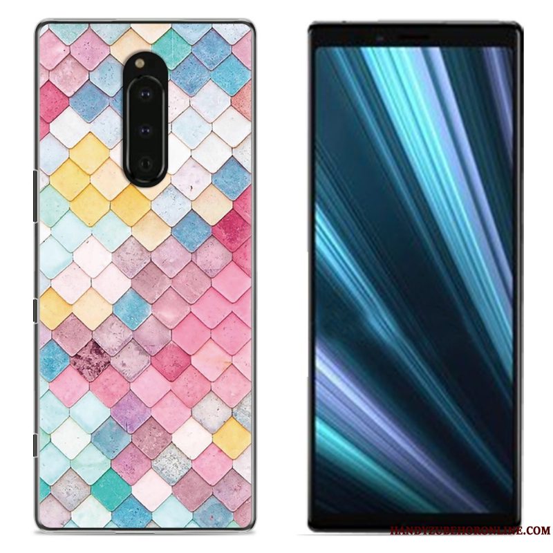 Etui Sony Xperia 1 Malet Klud Telefon, Cover Sony Xperia 1 Beskyttelse Lyserød