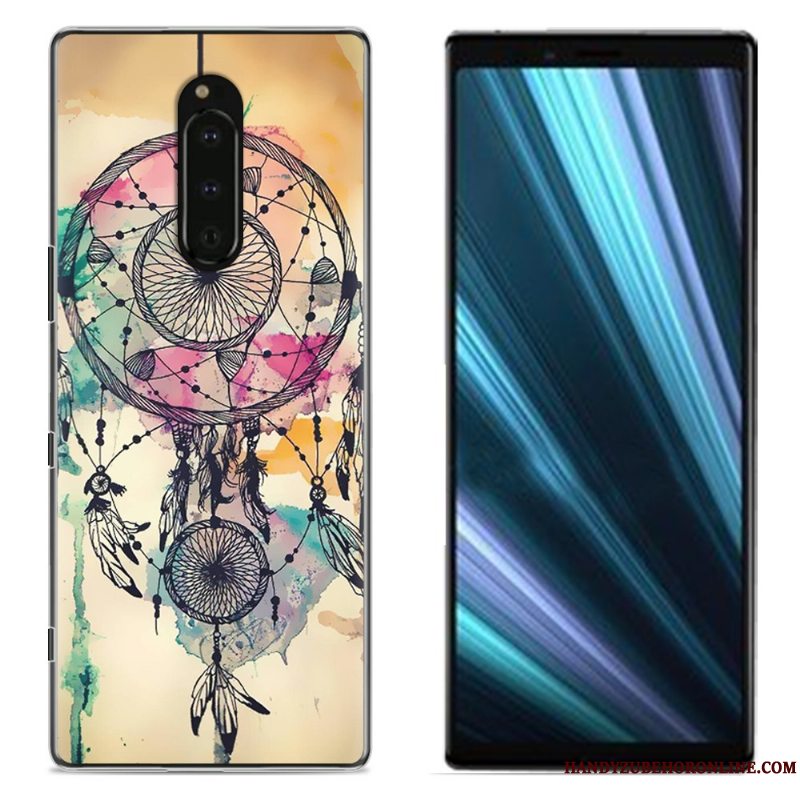 Etui Sony Xperia 1 Malet Klud Telefon, Cover Sony Xperia 1 Beskyttelse Lyserød