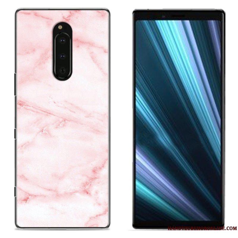 Etui Sony Xperia 1 Malet Klud Telefon, Cover Sony Xperia 1 Beskyttelse Lyserød