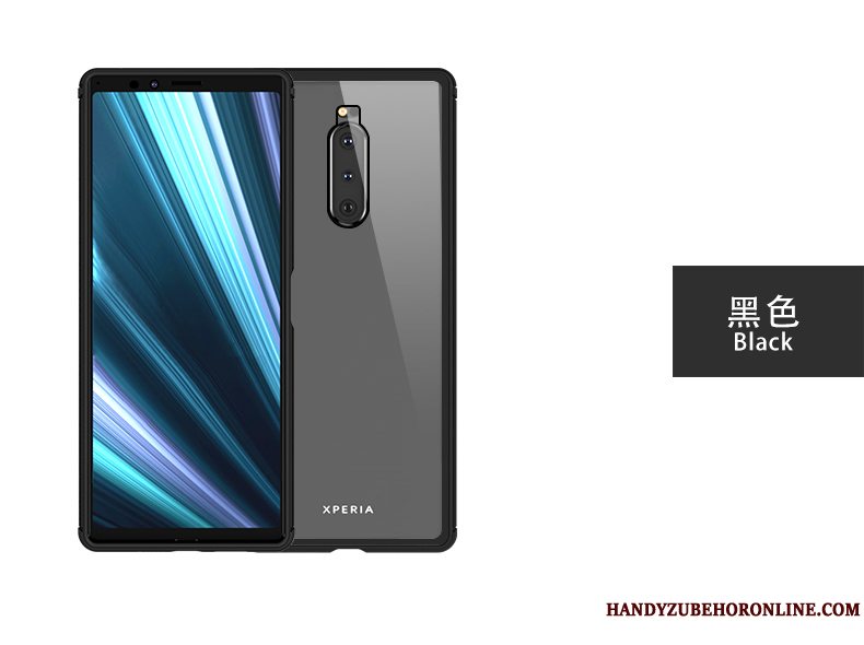 Etui Sony Xperia 1 Metal Gennemsigtig Glas, Cover Sony Xperia 1 Tasker Ramme Trend