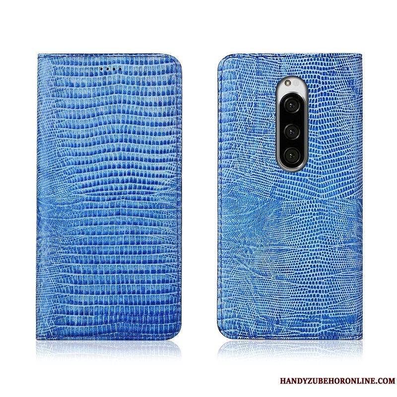 Etui Sony Xperia 1 Tasker Cyan Ny, Cover Sony Xperia 1 Blød Nubuck Telefon