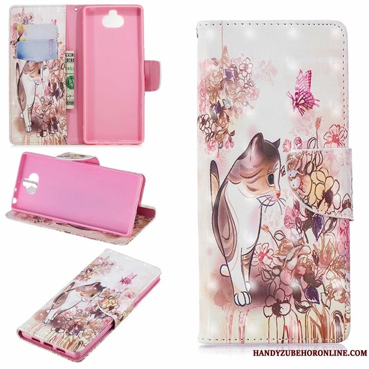 Etui Sony Xperia 10 Folio Lilla Telefon, Cover Sony Xperia 10 Læder Anti-fald