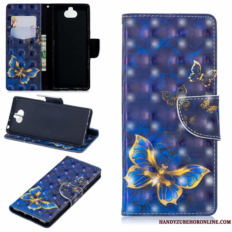 Etui Sony Xperia 10 Folio Lilla Telefon, Cover Sony Xperia 10 Læder Anti-fald