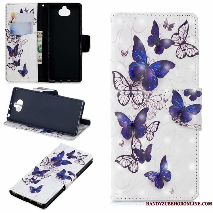 Etui Sony Xperia 10 Folio Lilla Telefon, Cover Sony Xperia 10 Læder Anti-fald