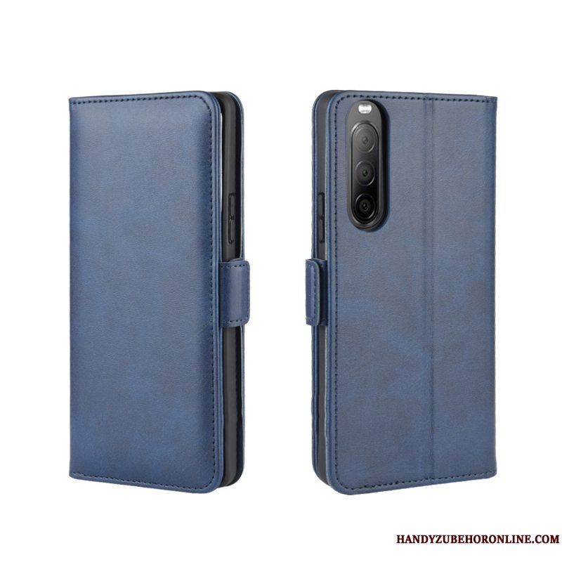 Etui Sony Xperia 10 Ii Beskyttelse Spænde Telefon, Cover Sony Xperia 10 Ii Folio Sort Anti-fald