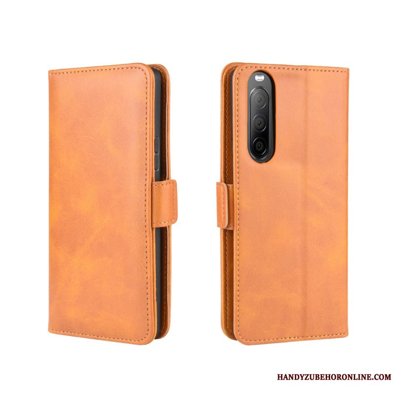 Etui Sony Xperia 10 Ii Beskyttelse Spænde Telefon, Cover Sony Xperia 10 Ii Folio Sort Anti-fald