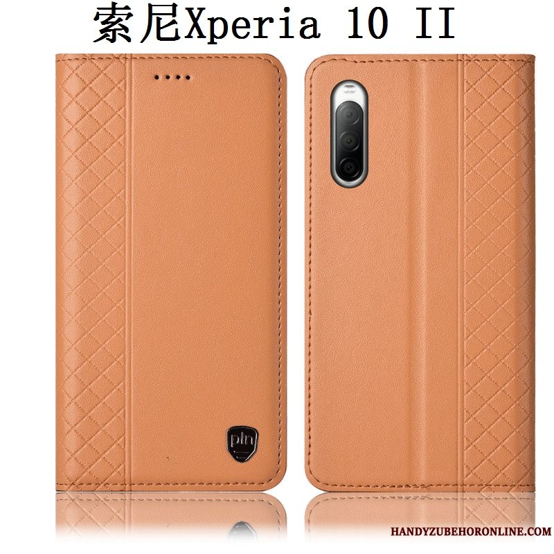 Etui Sony Xperia 10 Ii Folio Rød Anti-fald, Cover Sony Xperia 10 Ii Læder Telefon