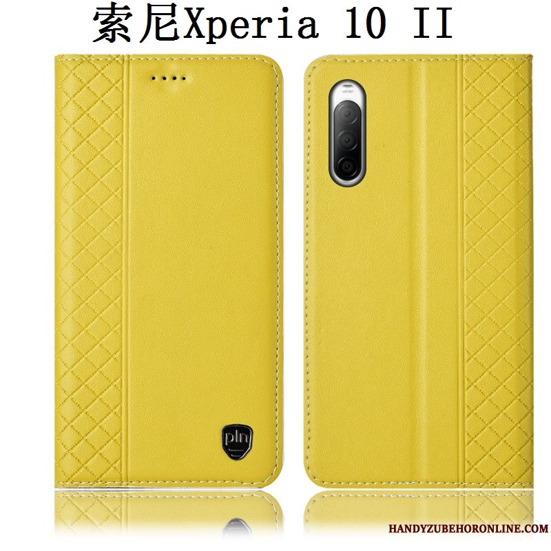Etui Sony Xperia 10 Ii Folio Rød Anti-fald, Cover Sony Xperia 10 Ii Læder Telefon