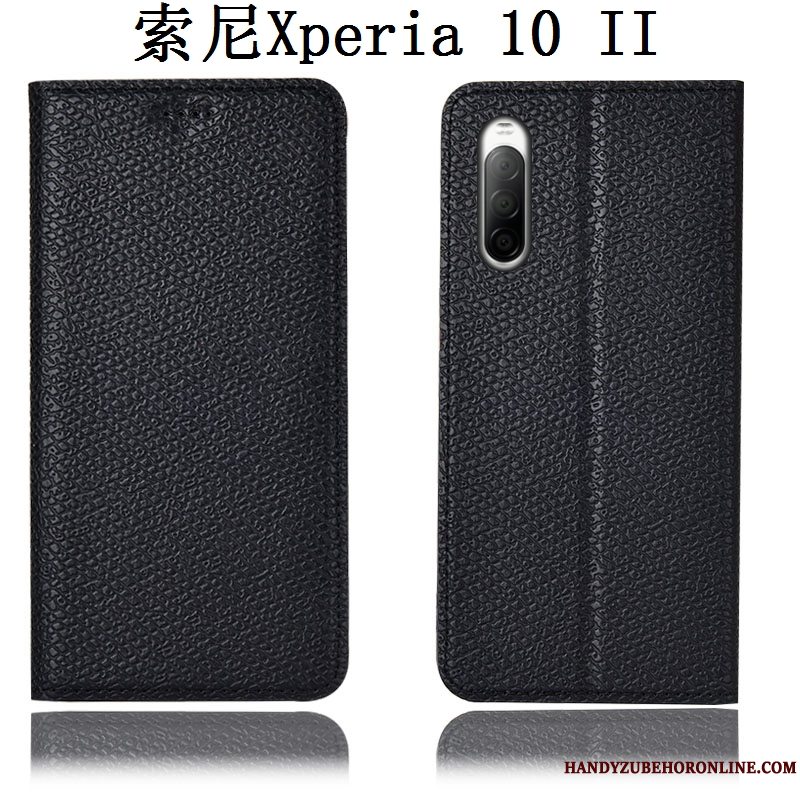 Etui Sony Xperia 10 Ii Læder Anti-fald Mesh, Cover Sony Xperia 10 Ii Beskyttelse Mønster Telefon