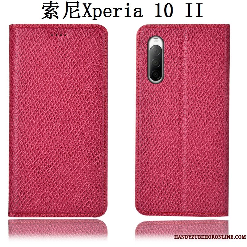 Etui Sony Xperia 10 Ii Læder Anti-fald Mesh, Cover Sony Xperia 10 Ii Beskyttelse Mønster Telefon