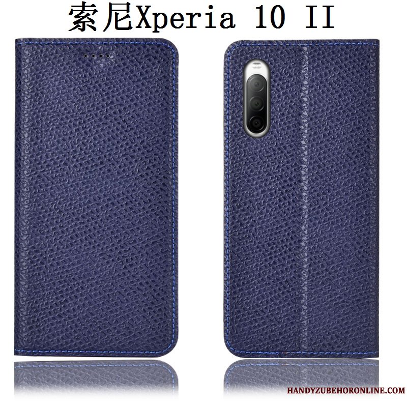 Etui Sony Xperia 10 Ii Læder Anti-fald Mesh, Cover Sony Xperia 10 Ii Beskyttelse Mønster Telefon