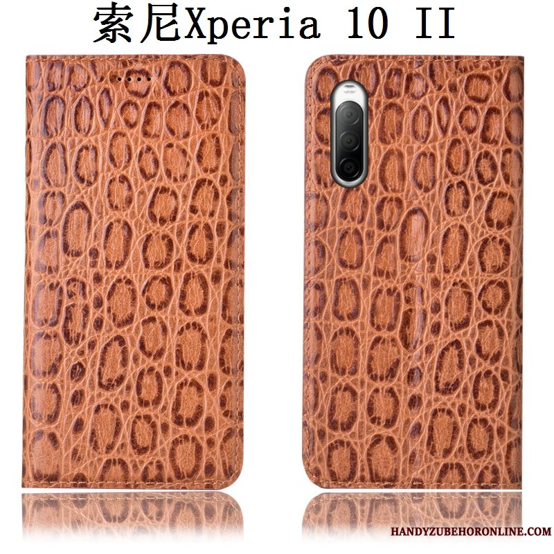 Etui Sony Xperia 10 Ii Læder Telefonsort, Cover Sony Xperia 10 Ii Beskyttelse Anti-fald